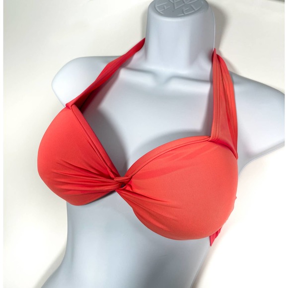 Apt 9 Other - Apt 9 Orange Bikini Top Bathing Suit Top Swim Padded Tie in Back Halter Size L